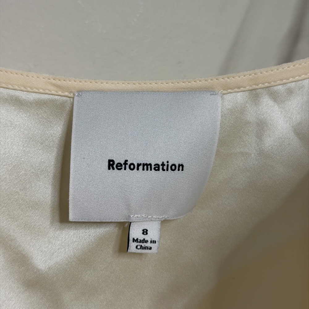 Reformation Silvia Silk Top Fior Di Latte - Picture 5 of 7